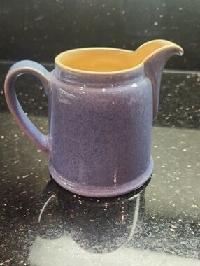 Denby Blue Creamer with Yellow Interior